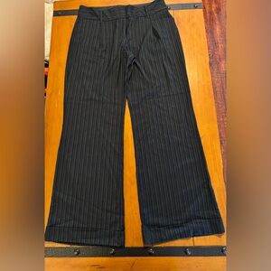 Black pin striped wide leg trousers